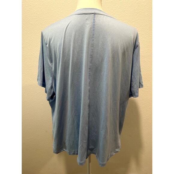 Ideology Women's Plus Size 2X Solid Recycled Pullover Top Short Sleeve Blue B68 - Picture 5 of 8